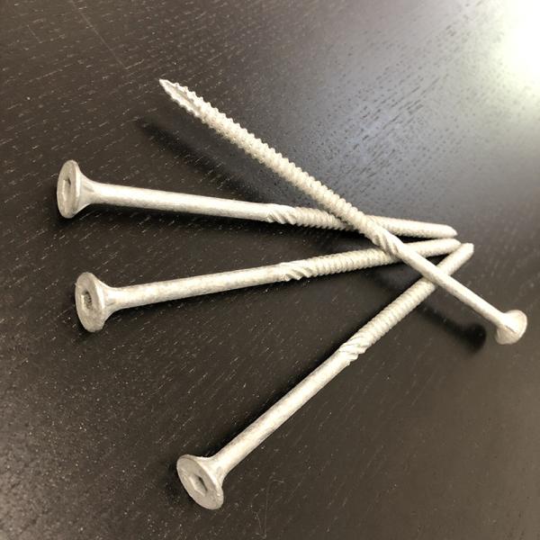 Quality 150 mm Batten Screws Bugle Head Hex Stocket Drive With 4 Ribs & Fast Thread & Type 17 Mirror Polished Deck Screws for sale