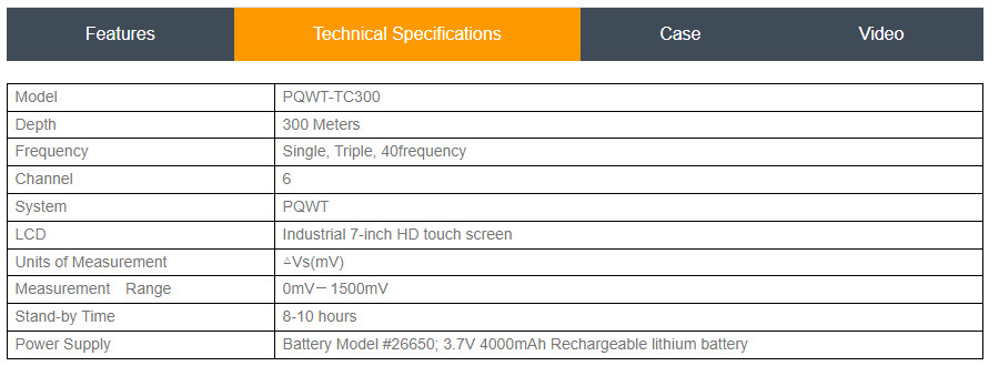 Underground TC300 PQWT Water Detector Full Automatic Mapping 300M