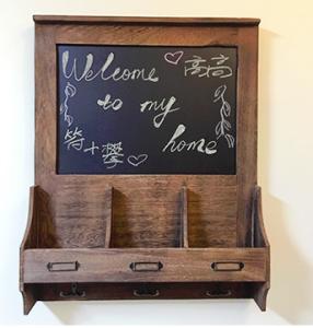 China Kitchen Decorative Message Boards / Message Board With Key Hooks Wooden Frame on sale