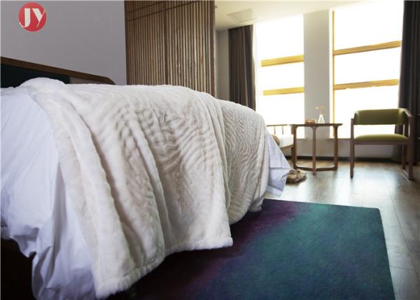 Quality Silky Haired Plush Fur bedding 100% Polyester Double Layer Faux Fur with reversiable Fleece Throw for sale
