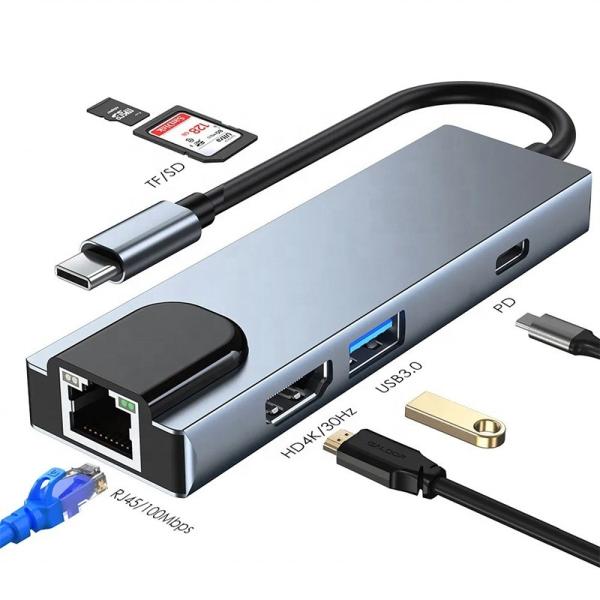Quality Gray USB C PD Docking Station for Laptop Function Charging Data Transfer Video Output for sale
