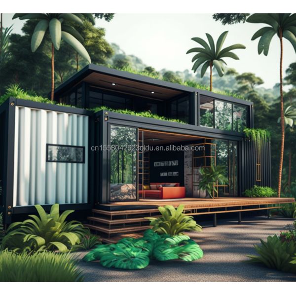 Steel Sandwich Panel Prefabricated Wooden Villa Container House with Modern Design and Expandable Features