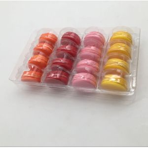 30 Cavities Macaron Clamshell Packaging Rectangular Plastic Cake Containers