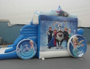 China Amazing Frozon Princess Inflatable Combo , Blue carriage Inflatable Bouncer Combo wholesale