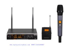 China LS-975-2 muti channel wireless microphone system UHF IR selectable frequency PLL iron handheld high quality wholesale