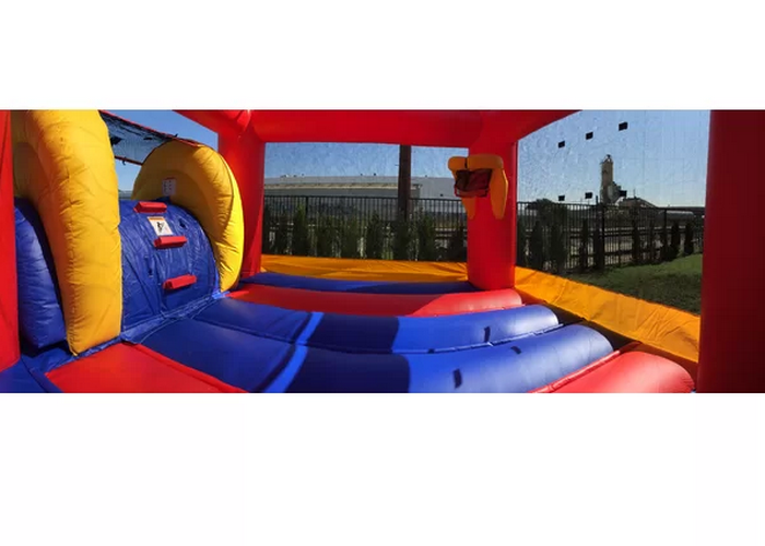 Attractive Inflatable Bouncy Castle With Slide With Printing For Kids