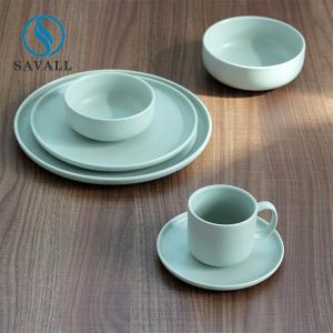 China Green Minimalist Colored Porcelain Dinnerware 6pcs Unbreakable Porcelain Dinnerware wholesale