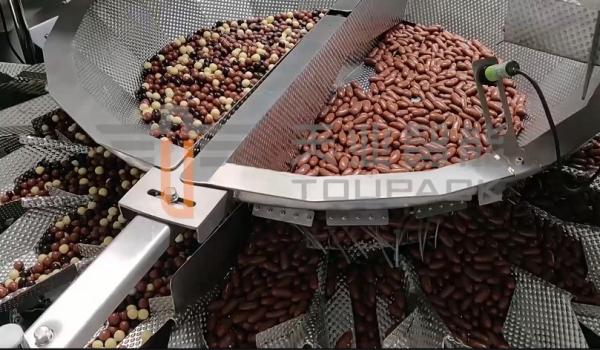 Quality 130WPM Chocolate Scale Multihead Weigher With 10 Inches Touch Screen for sale