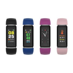 Black TFT IP67 Tuya Smartwatch With Oximeter And Body Temperature