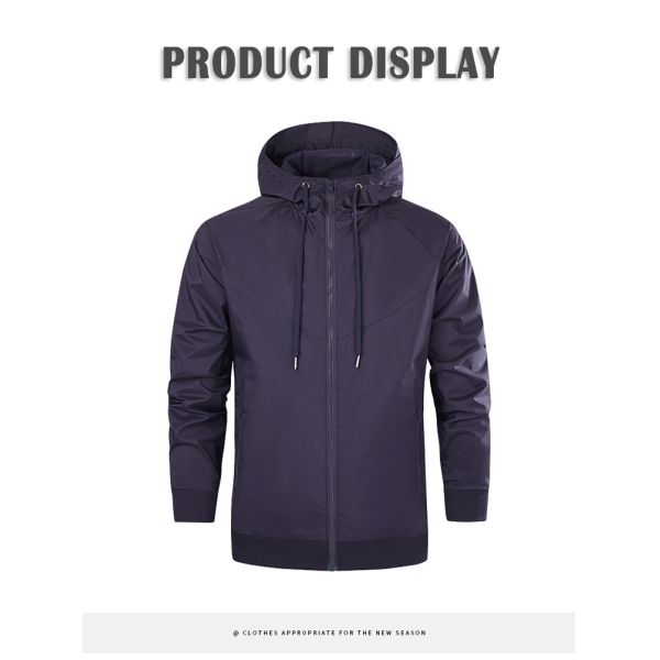 Autumn and winter new sports windbreaker casual jacket hooded football training jacket team customized logo for men and women