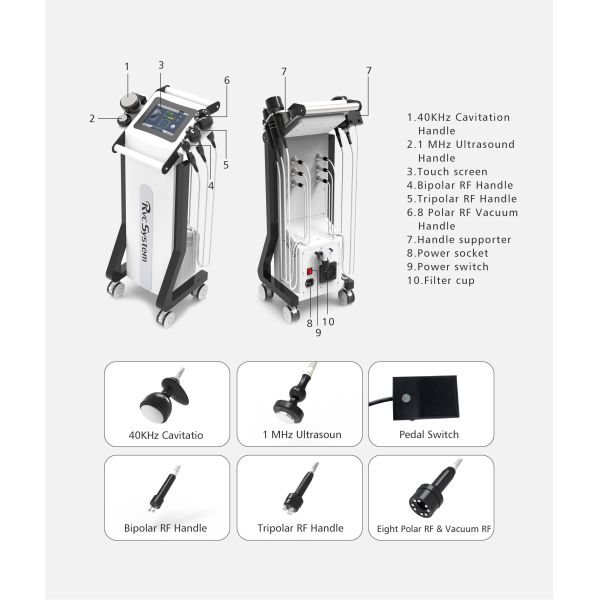MultiFunctional Body RF Slimming Machine , Vacuum RF Weight Loss Machine