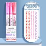 Colorful Pattern Shape Linear Curve Highlighter Pens For Handbook Journals Notes