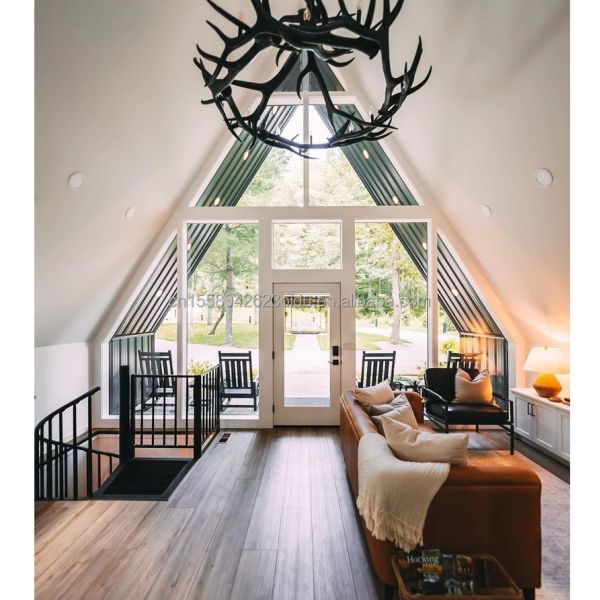 EU Forest A-shaped Triangular Steel Structure Wooden Houses for a Sustainable Lifestyle