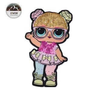 Customized Design Woven Badges No Minimum , LOL Sequin Embroidery Patch
