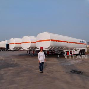 China TITAN 3 axle caborn steel tanker trailer petroleum tanker trailer fuel tanker trailer for sale on sale