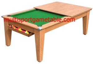 7FT Billiards Game Table Dining Table Wood 2 In 1 Pool Table With Conversion Top