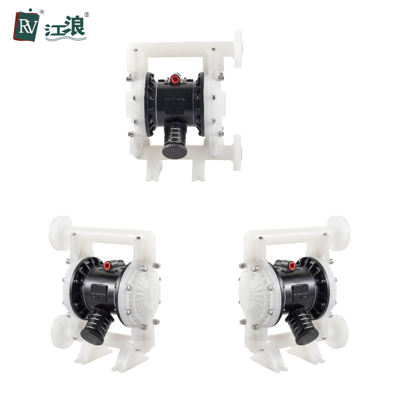 1" Air Diaphragm Pump For Bleach With Nitrile Elastomer PTFE Ball Valve 151lpm