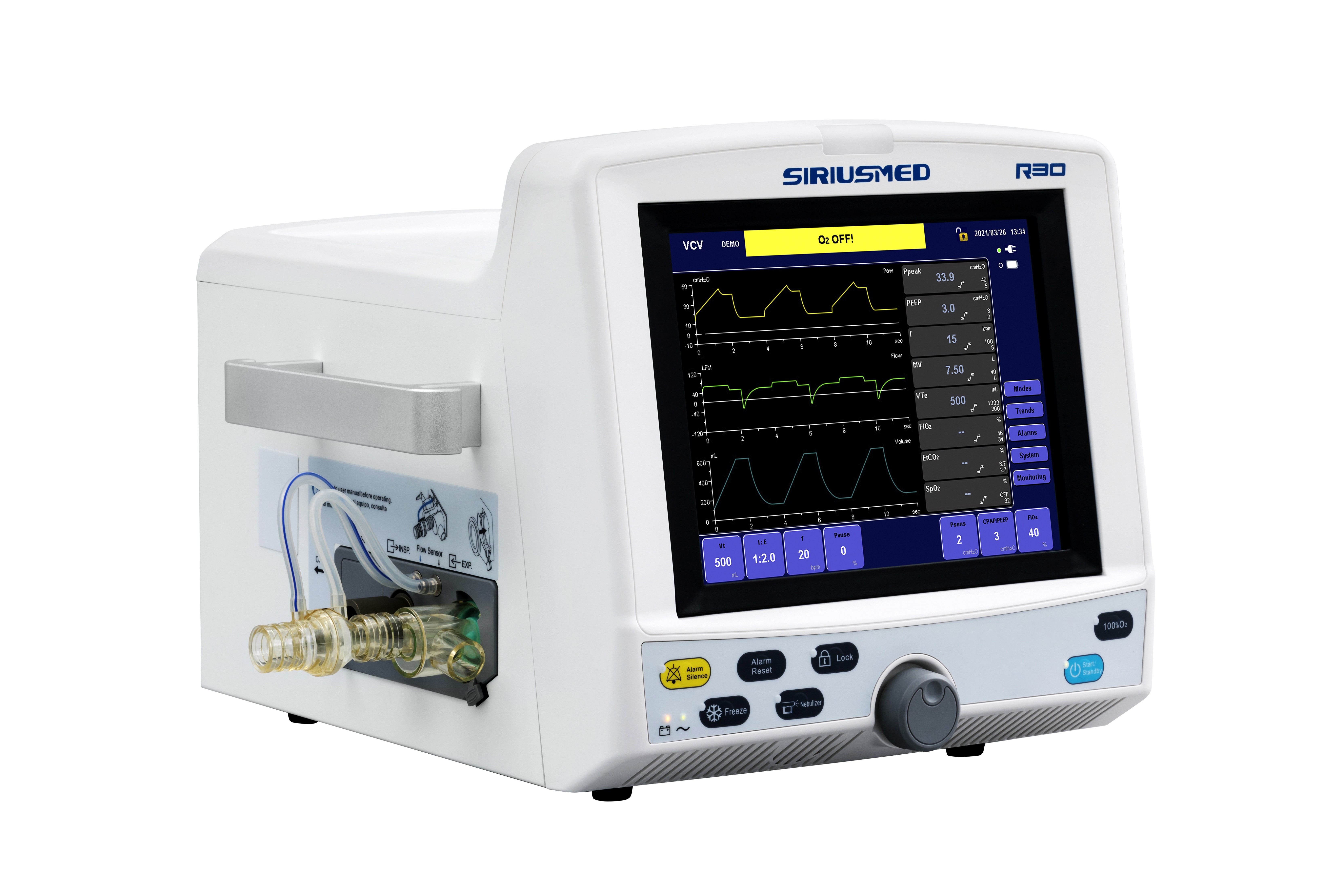 COVID Siriusmed Ventilator Electronically Controlled For Icu