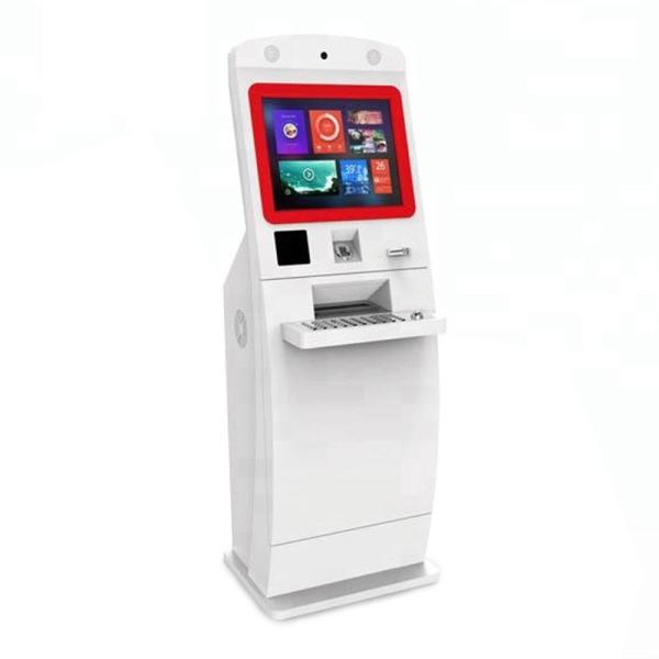 Quality Lobby Self Service Hotel Check In Kiosk Atm Machine With LED Touch Screen for sale