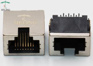 China Ultra Low Profile Cat5 Offset PCB RJ45 Modular Connector Thru Hole Mounting wholesale