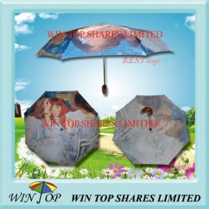 China 21&quot; Impressionism Digital Print Auto Folding Umbrella wholesale
