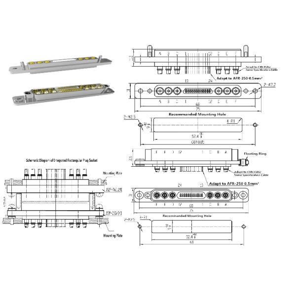 High And Low Frequency Hybrid Integrated Connector For Array Surveillance Radar System