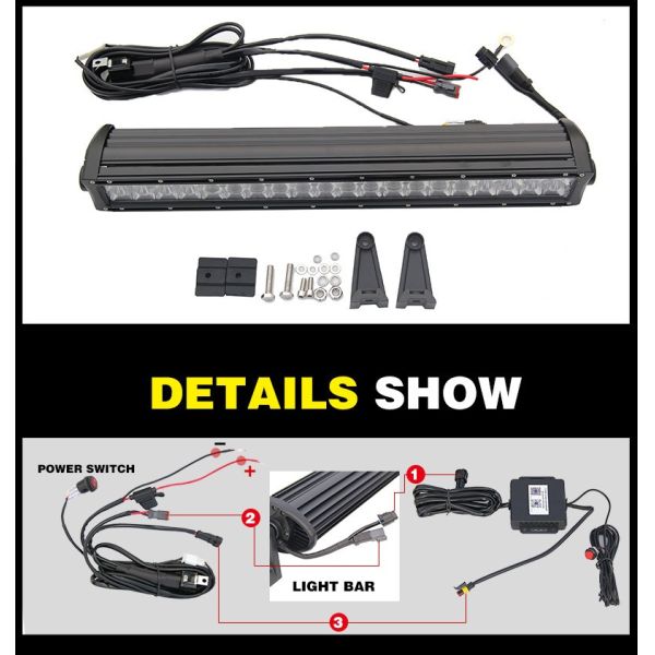 Remote Control Led Driving Lights 2 Rows Die Casting Aluminum Material