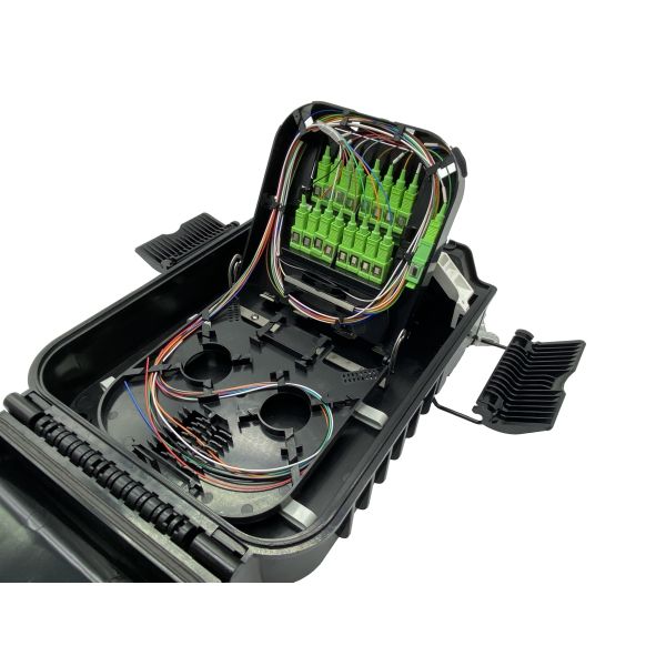 IP65 Mid Span ABS Optical Distribution Box SC 16 Ports Flat Drop Cable Splice Closure