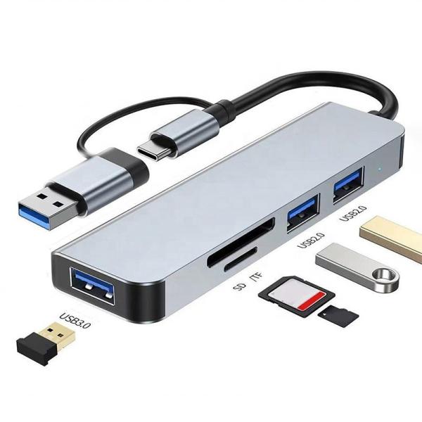 Quality USB A/C Input USB 3.0 Type C Multiport Adapter Docking Station with SD/TF Card Reader for sale