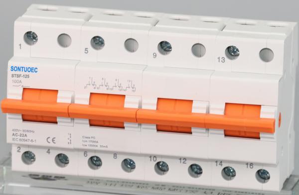 Quality Mcb Sontuoec 63A Manual Electrical Isolator Switch 2 Ways Changeover Switch for sale