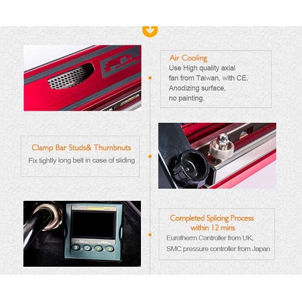 1800mm Conveyor PU Belt Jointing Machine Splicing Machine With Air Cooling