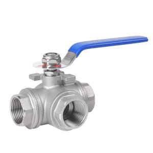 China Tee Type Function Q14/15f 3 Way Ball Valve with G/NPT/BSPT/Bsp Thread Manual Driving Mode wholesale