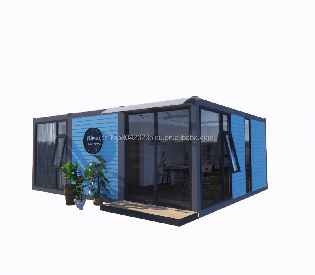 Galvanized Steel Bending 180g 20ft 40ft Detachable Prefabricated Flat Pack Container Home House With 2 Bedrooms for Hotel