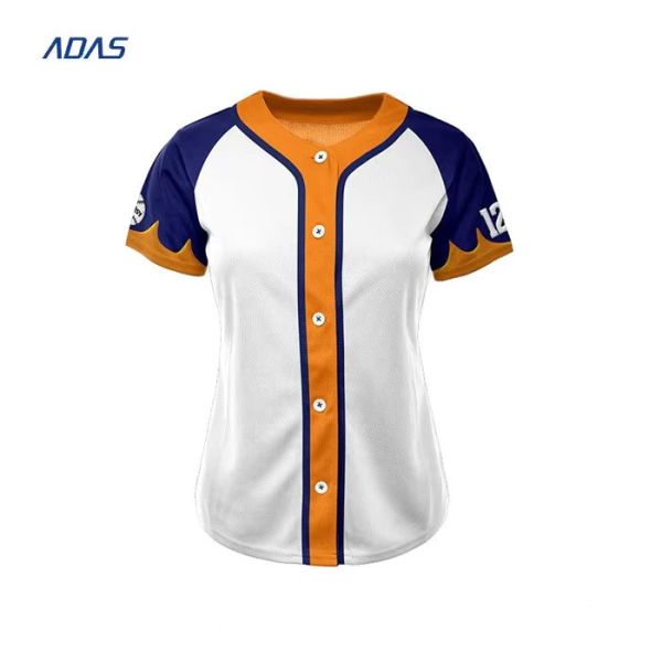 Polyester Interlock Baseball Team Wear Youth Softball Uniforms Crew Neck Jersey