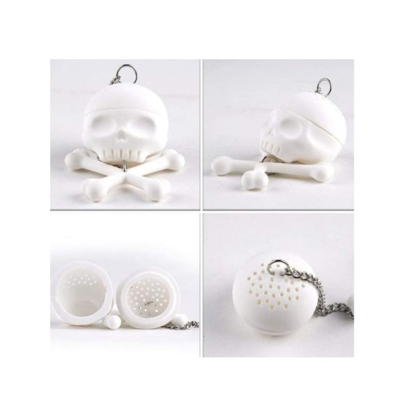 100% Food Grade Skeleton Skull Shape Tea Bag Strainer / Unique One Cup Tea Infuser