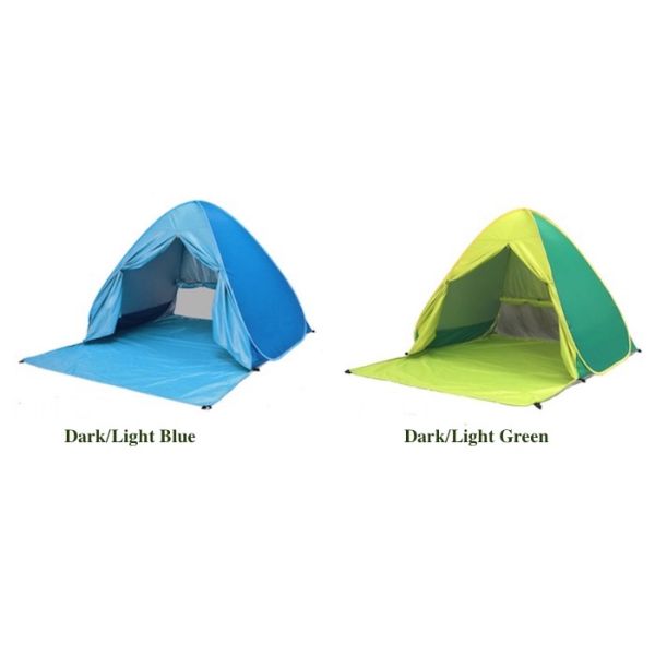 Outdoor Camping Tents Automatic Pop Up Beach Tent Plus Size Silver Coated 190T Polyester 165*200*130cm Sunproof With UV 50