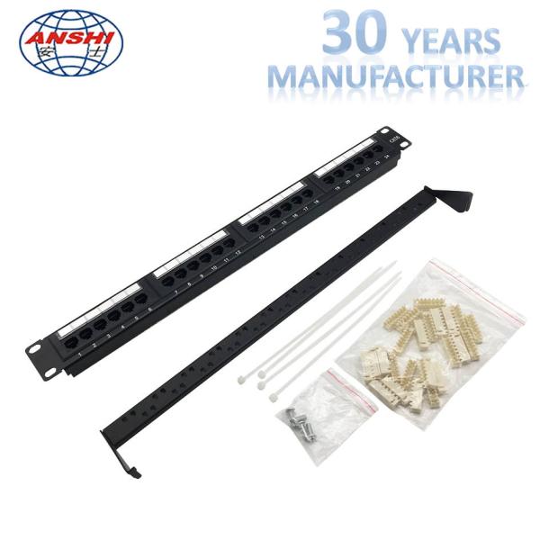 Quality 110 IDC Network Patch Panel Cat6 UTP Unshielded 1u Cold Roll Steel Material for sale