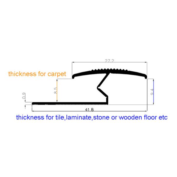 Floor To Carpet Transition Strip Trim Z Section Laminate 0.9mm Thickness