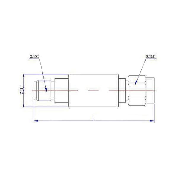 2 W Coaxial Fixed Attenuators DC-26.5 GHz Connector 3.5 mm