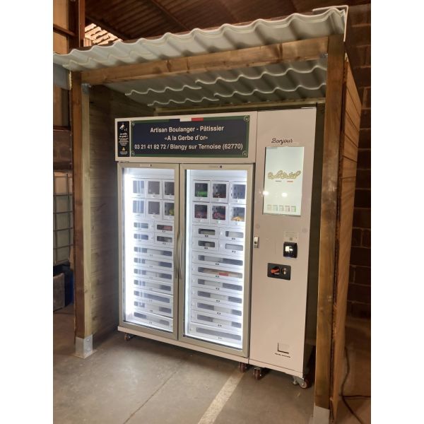 Custom Cooling Locker 24H Outdoor Bread Vending Machine For Cakes Pies Desserts With Card Reader