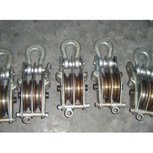 QHS 50KN Dual Sheave Hoisting Tackle With Both Side Opening Iron Hoisting Block