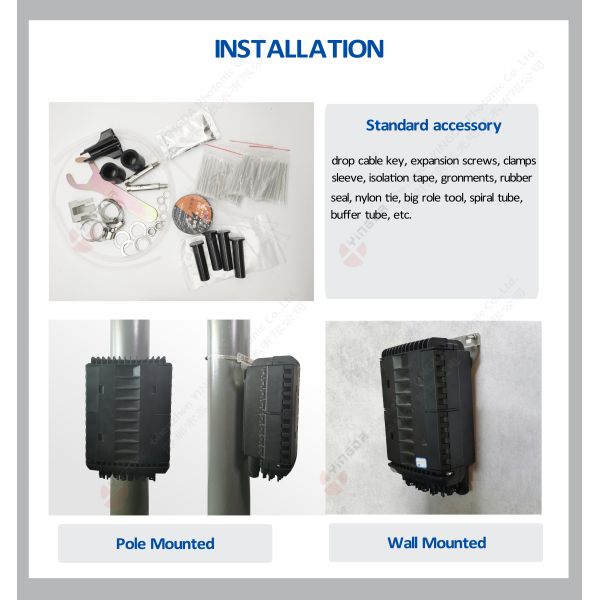 FTTH Drop Cable 16 Ports Fiber Optic Cable Joint Box, Fiber Optic Junction Box Enclosure