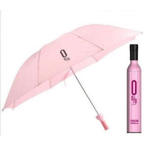 China Lightweight Pink Bottle Shaped Umbrella 180T Polyeter Fabric Black Tips wholesale