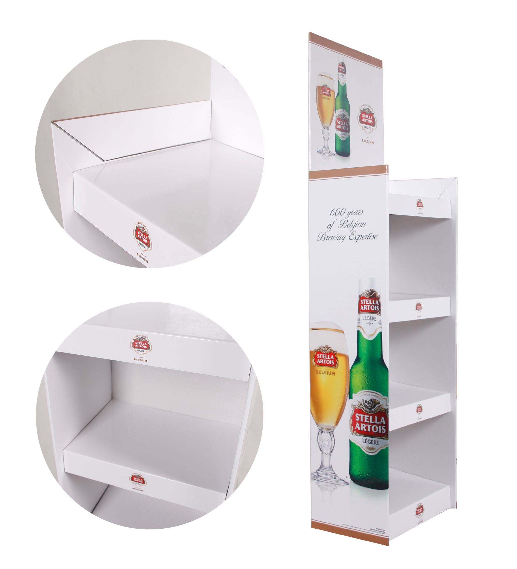 POP Corrugated Cardboard Retail Display Stands UV Coating Sustainable cardboard display rack