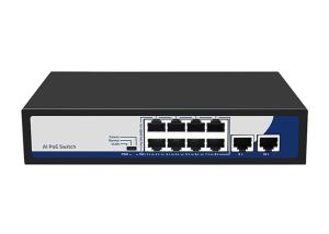 China 8 Ports 10/100Mbps PoE Ethernet Switch Support PoE Watchdog VLAN With 2 Uplink Ports on sale