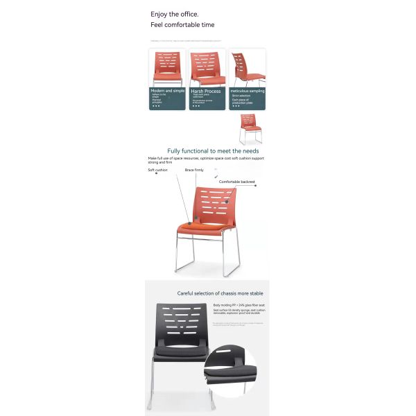 Fixed Arms PP Office Meeting Room Chair with Stackable Design and Optional Color