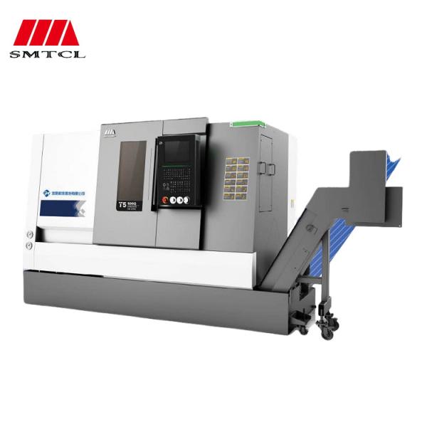 Quality CNC Lathe High Precision Small Parts Processing T5.1-100Q SMTCL Metal Slant Bed CNC Lathe for sale