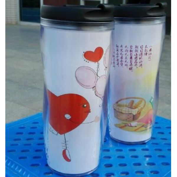 450ML Heat Sensitive Color Change Double Wall Plastic Cup SGS Standard