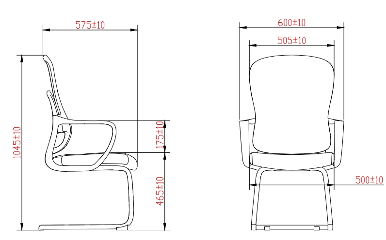 Ergonomic Back Black Coating Metal Base Fixed Armrest Office Visitor Armchair Desk Cheap Mesh Computer Chair