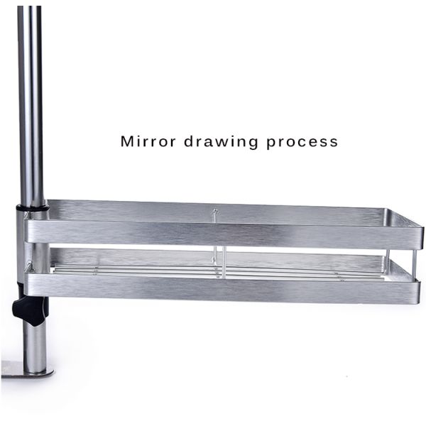 Kitchen Wall-mounted 304 Stainless Steel Rotating Seasoning Rack(Double Layer )